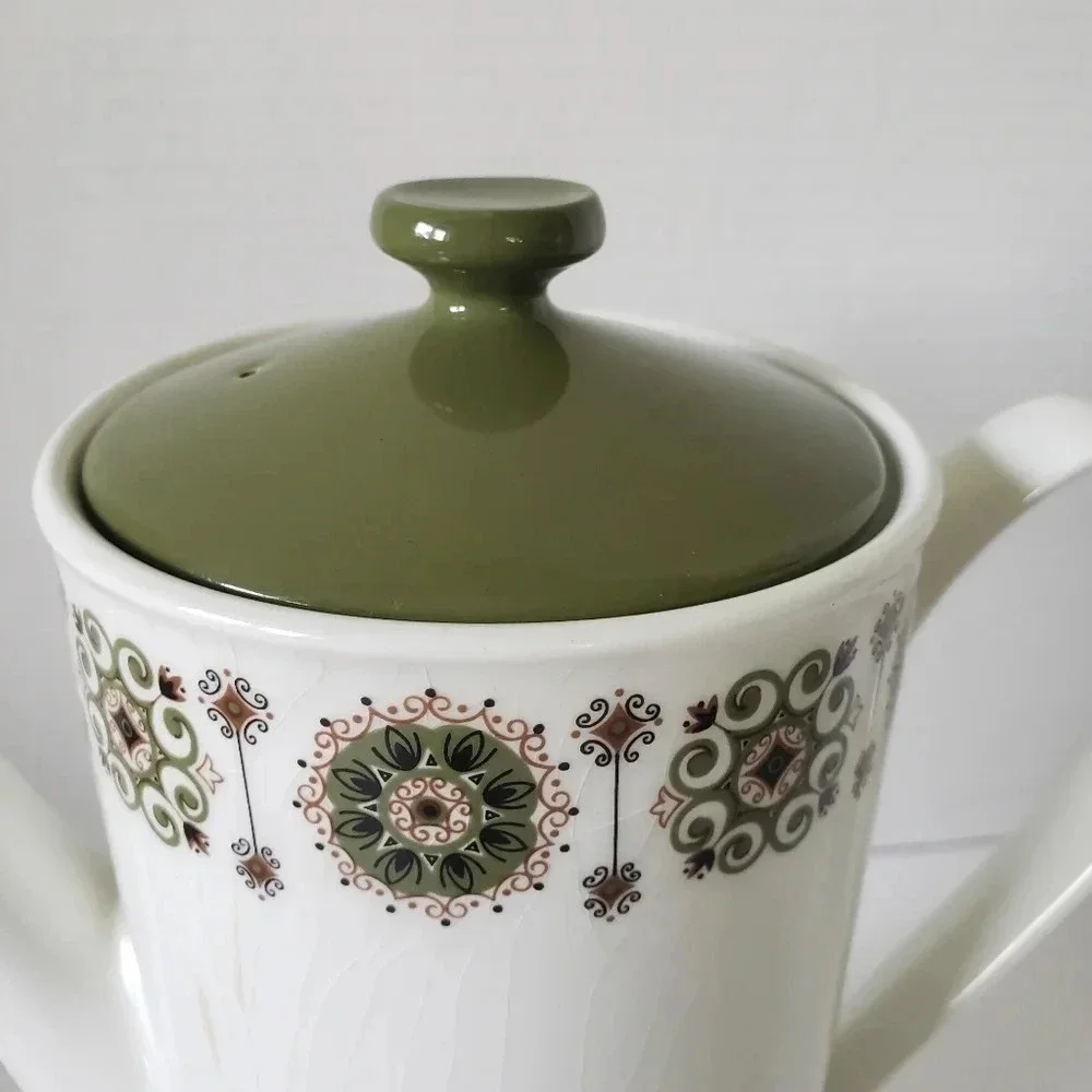 Vintage 1960s Johnston Brothers Large Green/White Coffee/Tea Pot. - Picture 9 of 12